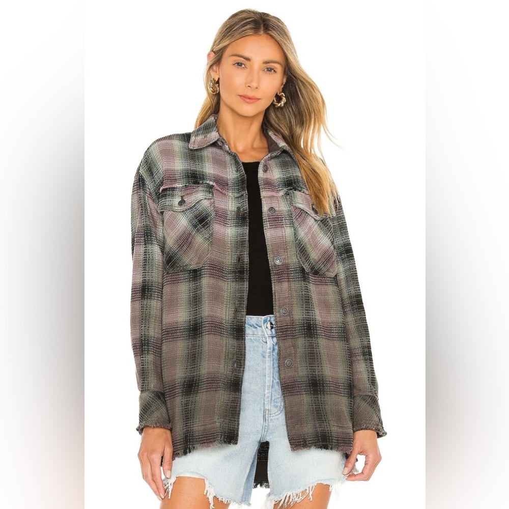 Free People We The Free Anneli Plaid Shirt Jacket